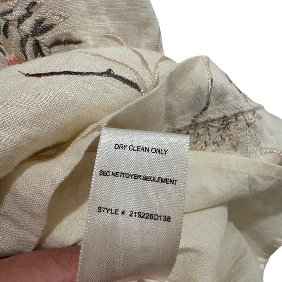 REVOLVE Rebecca Taylor Floral Embroidered Off Shoulder Ivie Mini Dress Cream Sz8 - Picture 10 of 10